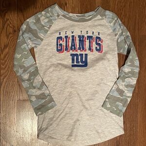NFL New York Giants Kids Gray Camo Sleeve Shirt